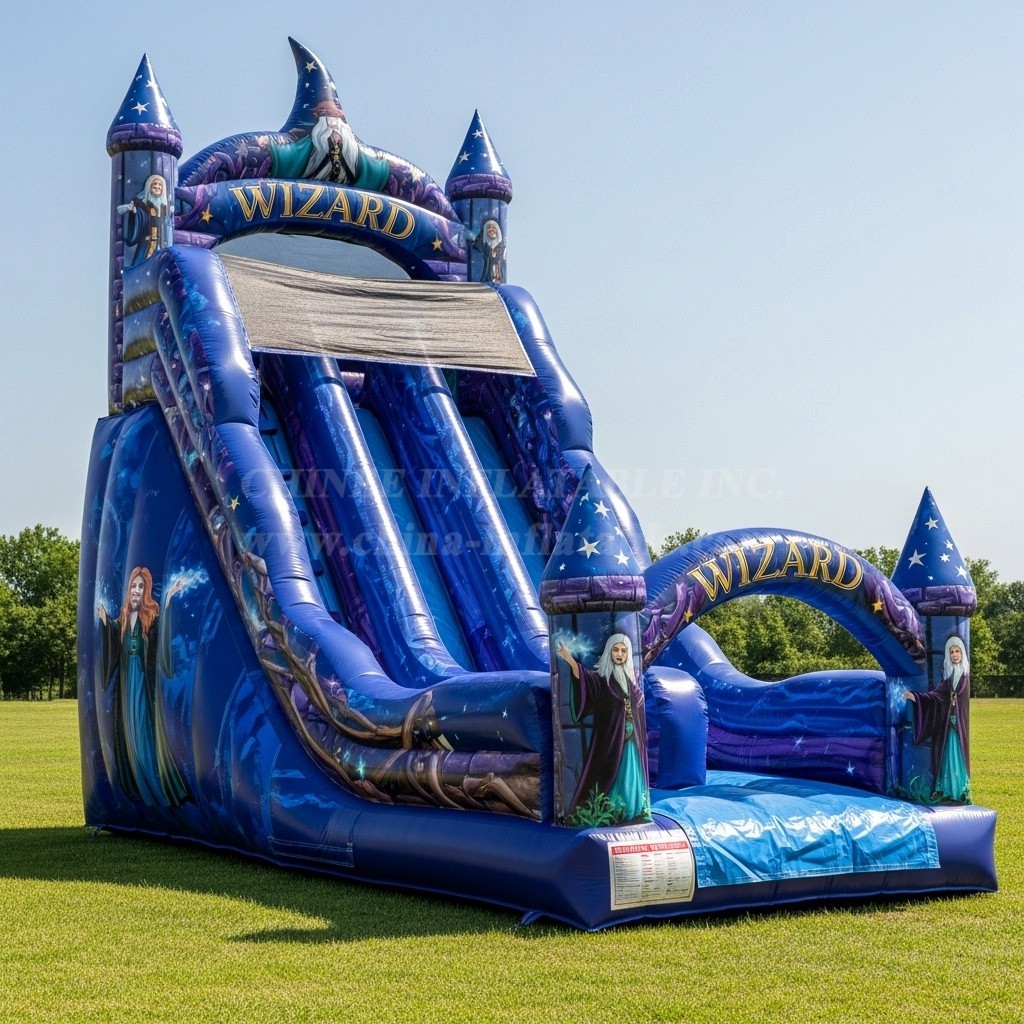 T8-8395 Wizard Theme Inflatable Dry Slide