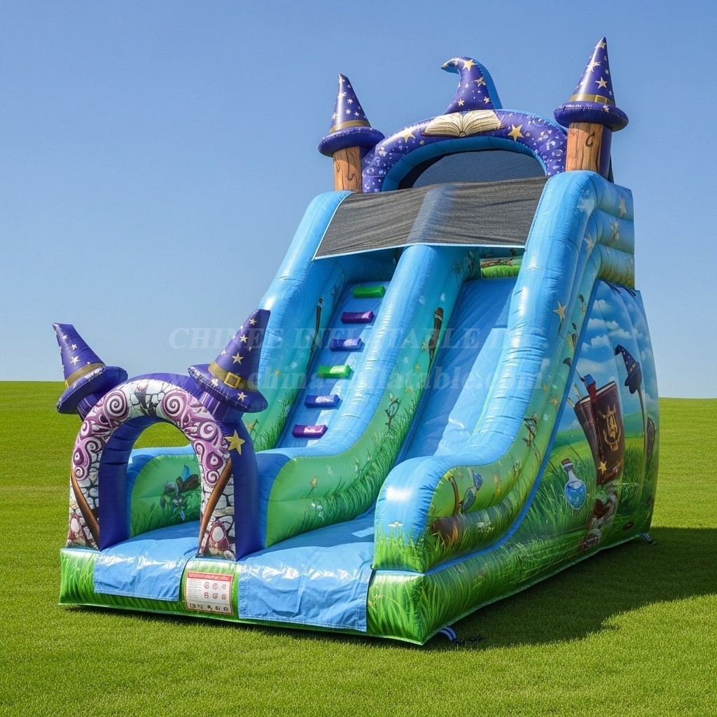 T8-8396 Wizard Theme Inflatable Dry Slide