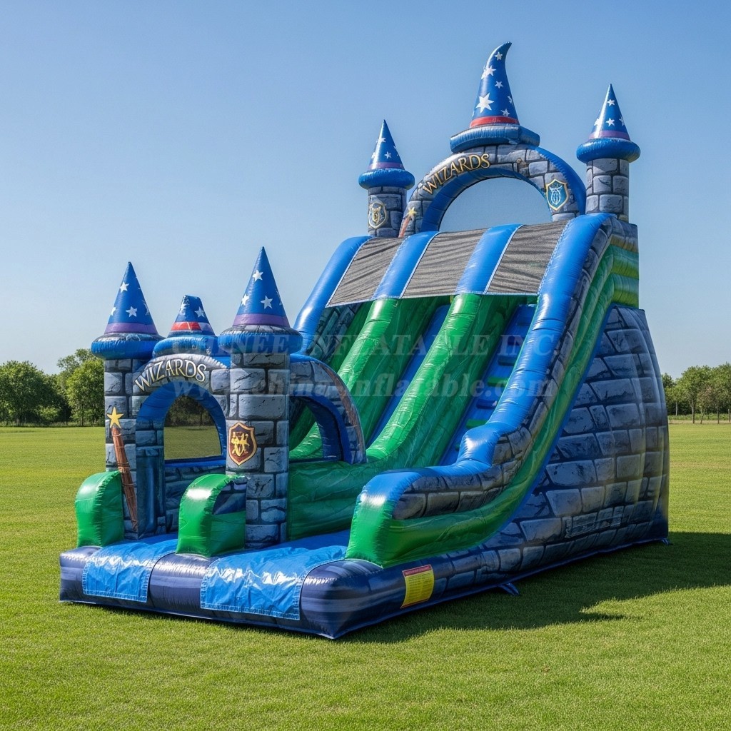 T8-8397 Wizard Theme Inflatable Dry Slide