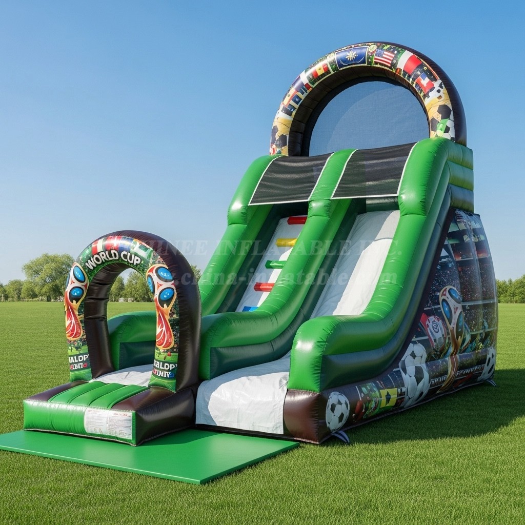 T8-8399 World Cup Theme Inflatable Dry Slide