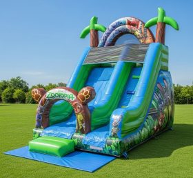 T8-8401 Zootopia Theme Inflatable Dry Slide