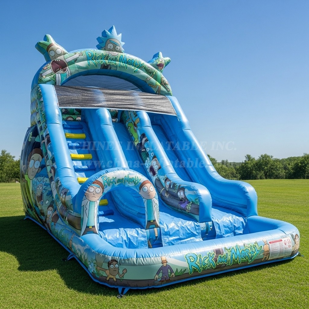T8-8691 Rick And Morty Theme Inflatable Water Slide