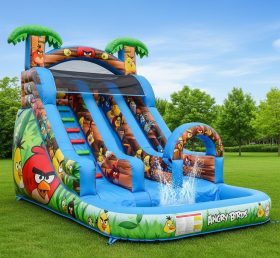 T8-8407 Angry Birds Theme Inflatable Water Slide