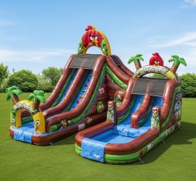 T8-8602 Angry Birds Theme Inflatable Water Slide