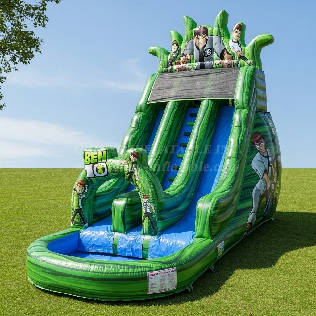 T8-8412 Ben 10 Theme Inflatable Water Slide