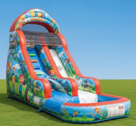 T8-8415 Blippi Wonders Theme Inflatable Water Slide