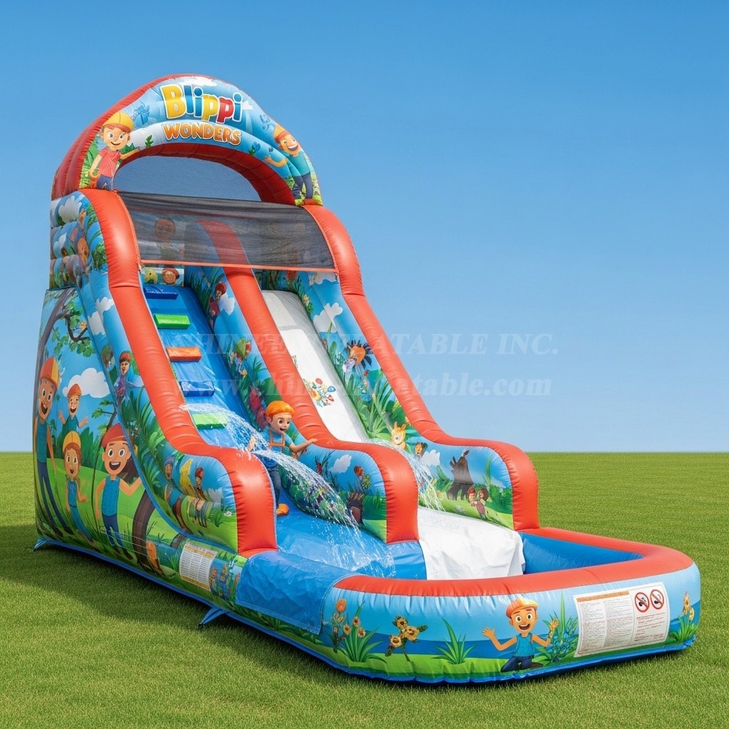 T8-8415 Blippi Wonders Theme Inflatable Water Slide