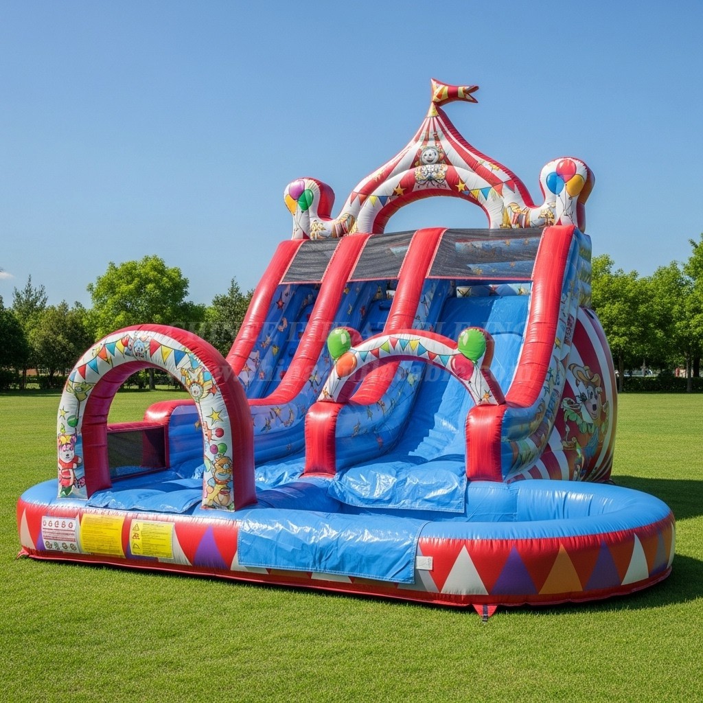 T8-8428 Circus Theme Inflatable Water Slide