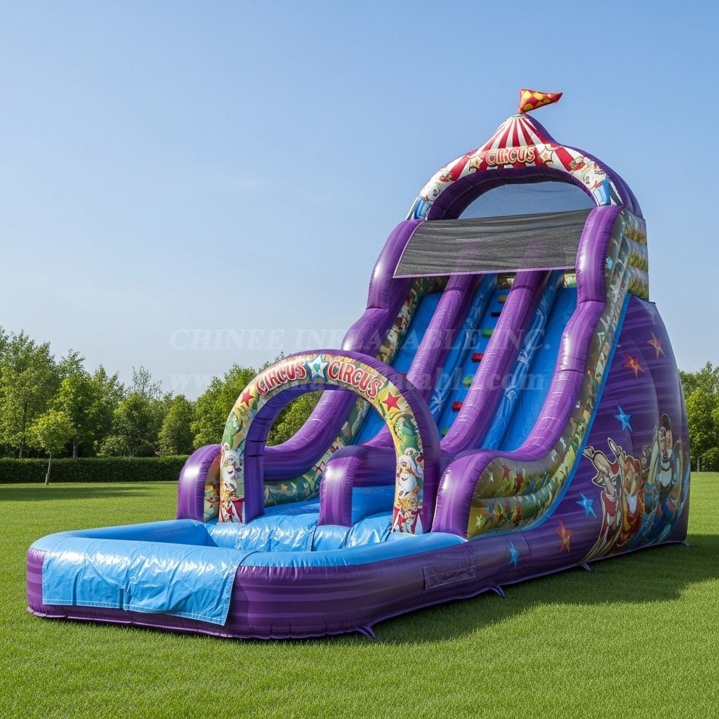 T8-8429 Circus Theme Inflatable Water Slide