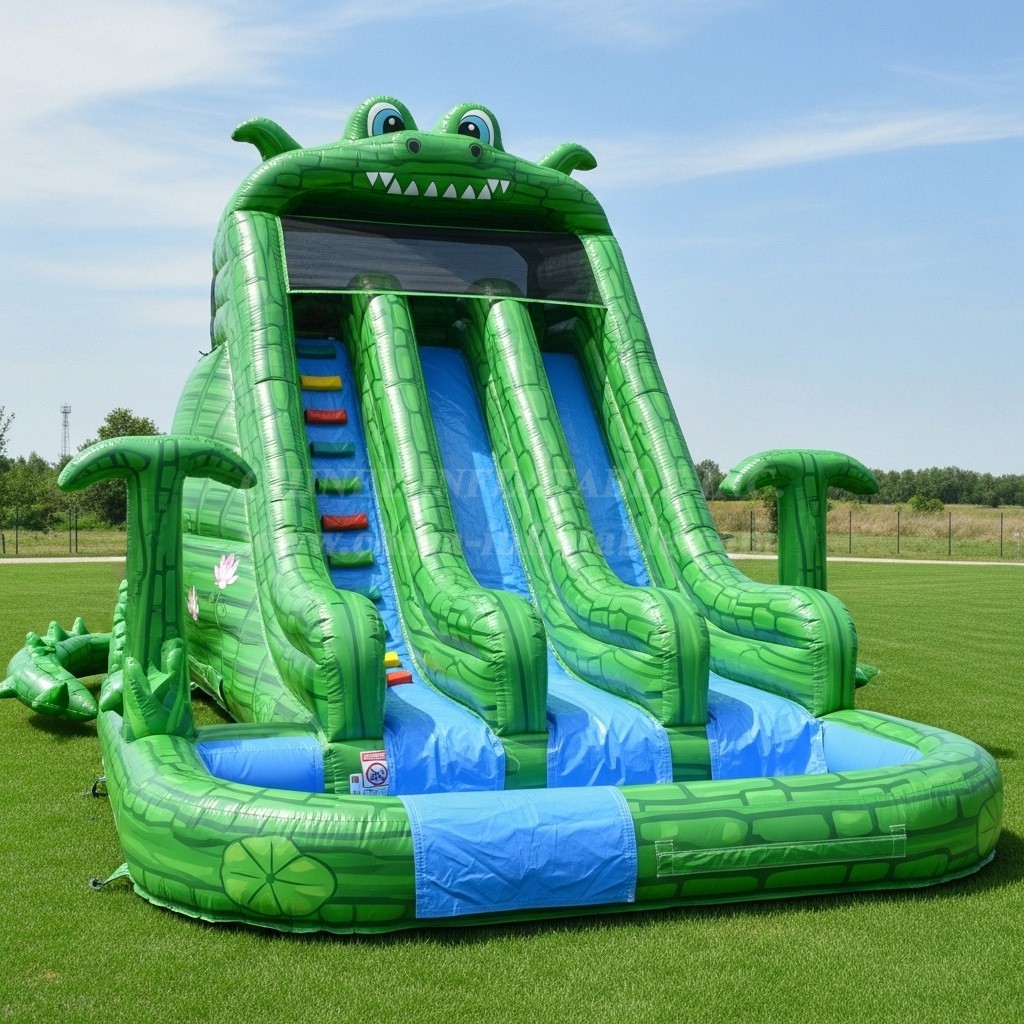 T8-8431 Crocodile Theme Inflatable Water Slide