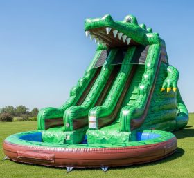 T8-8432 Crocodile Theme Inflatable Water Slide
