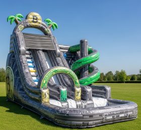 T8-8434 Cryptocurrency Theme Inflatable Water Slide