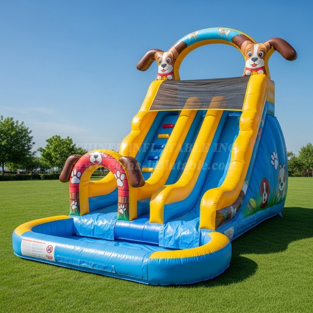 T8-8435 Dog Theme Inflatable Water Slide