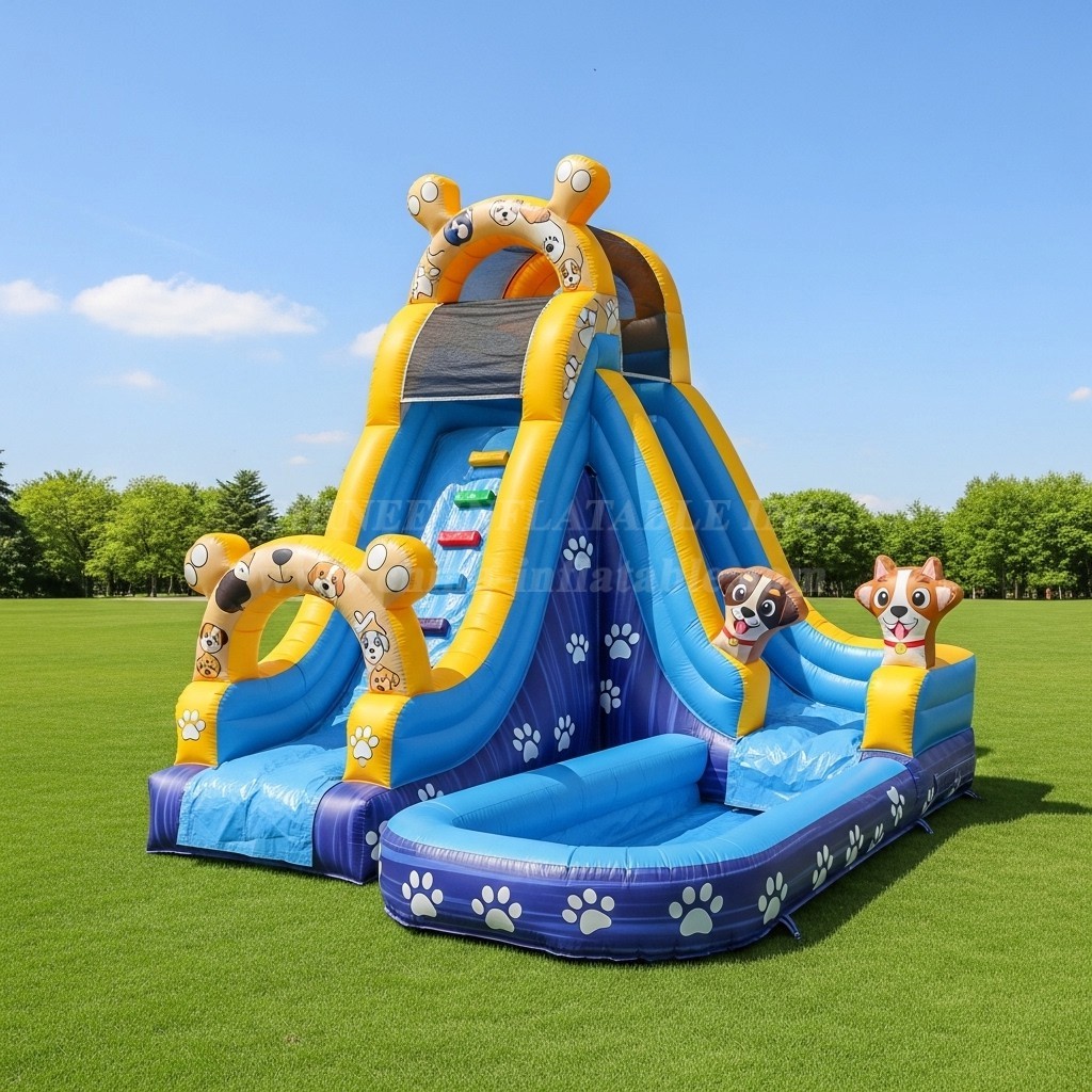 T8-8436 Dog Theme Inflatable Water Slide