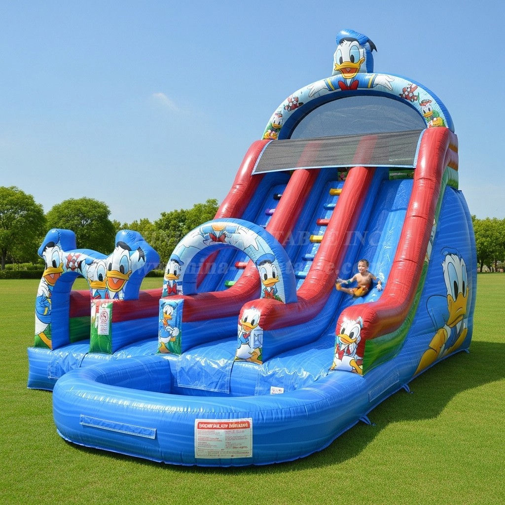 T8-8438 Donald Duck Theme Inflatable Water Slide