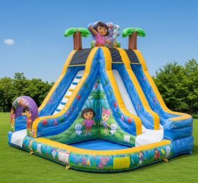 T8-8440 Dora Theme Inflatable Water Slide