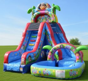 T8-8441 Dora Theme Inflatable Water Slide