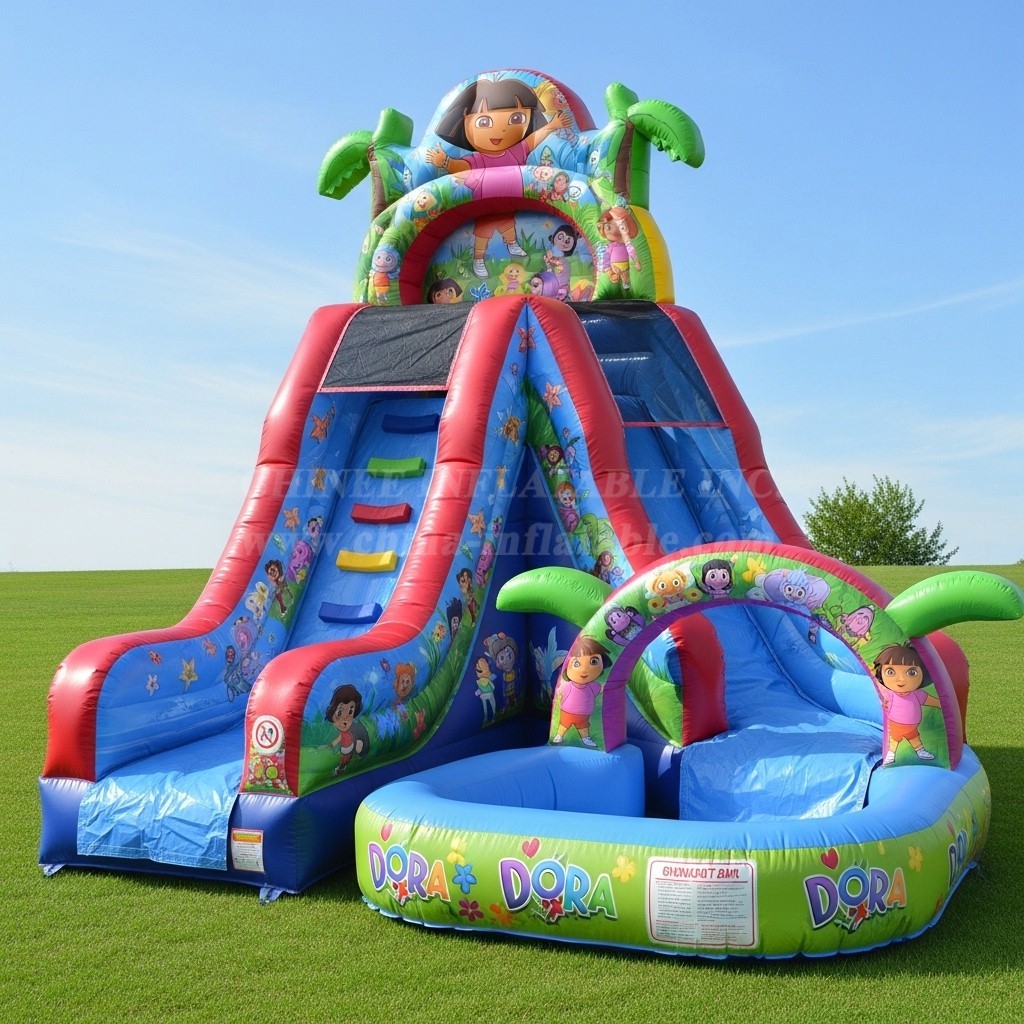 T8-8441 Dora Theme Inflatable Water Slide