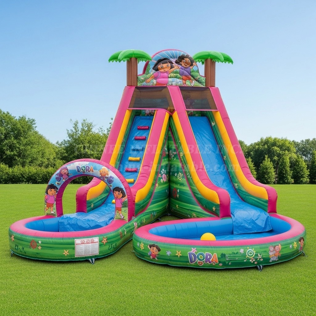 T8-8607 Dora Theme Inflatable Water Slide