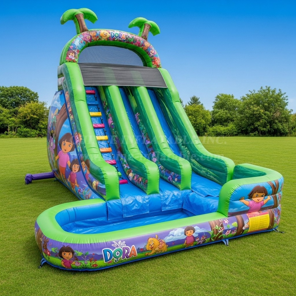 T8-8608 Dora Theme Inflatable Water Slide