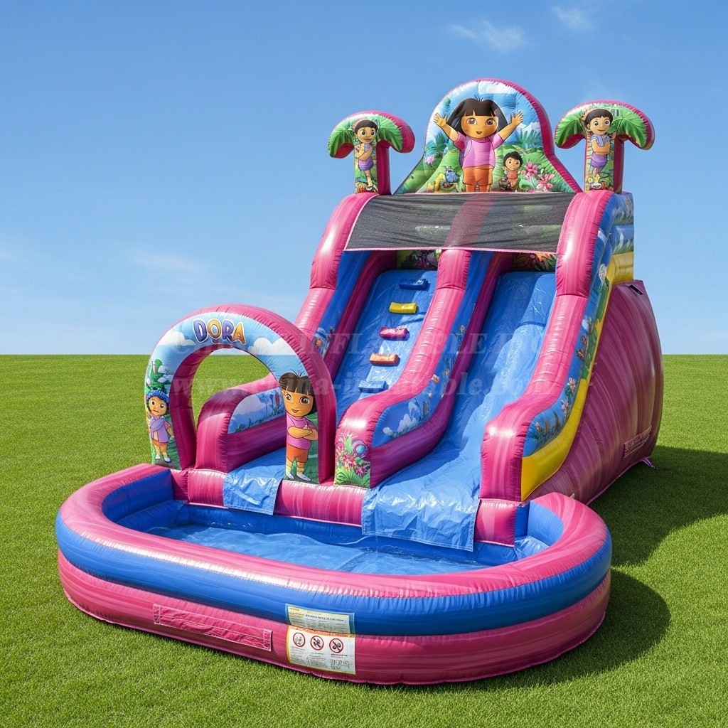 T8-8610 Dora Theme Inflatable Water Slide