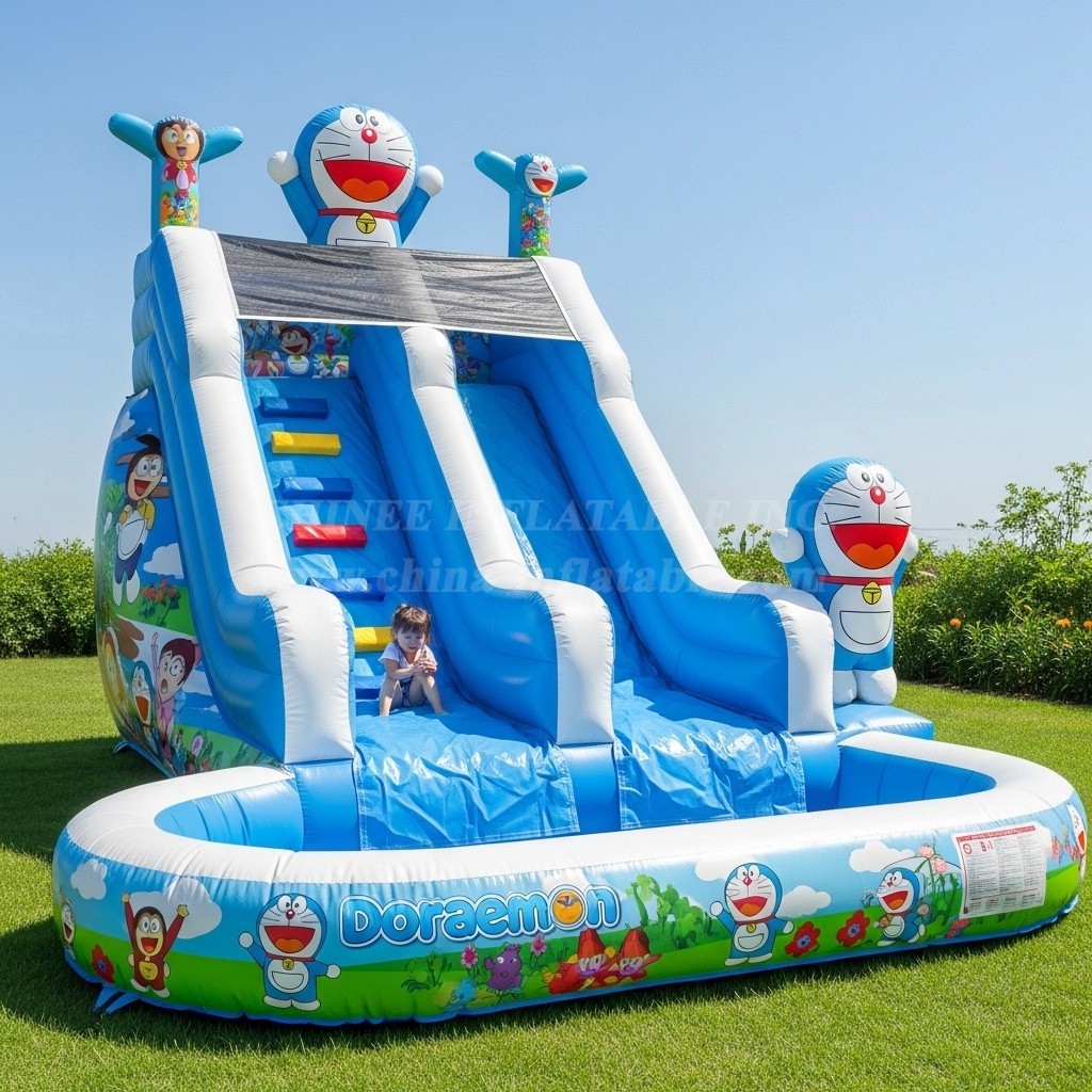 T8-8442 Doraemon Theme Inflatable Water Slide