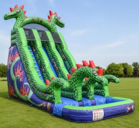 T8-8443 Dragon Theme Inflatable Water Slide