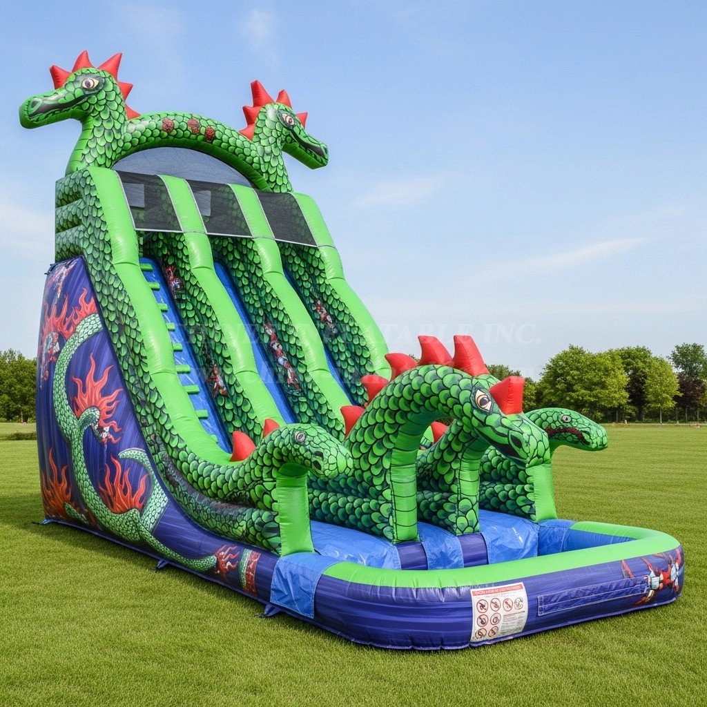 T8-8443 Dragon Theme Inflatable Water Slide