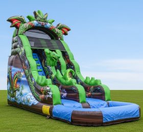 T8-8444 Dragon Theme Inflatable Water Slide