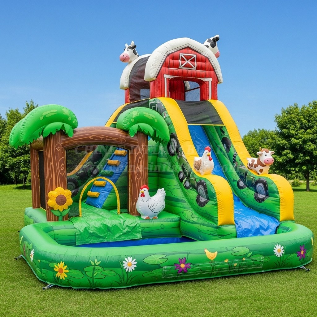 T8-8447 Farm Theme Inflatable Water Slide