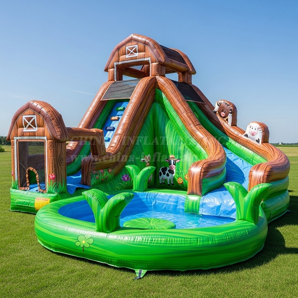 T8-8448 Farm Theme Inflatable Water Slide