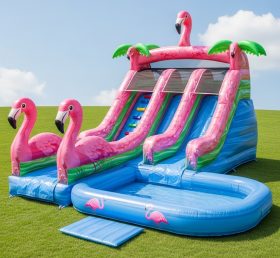 T8-8451 Flamingo Theme Inflatable Water Slide