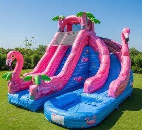 T8-8613 Flamingo Theme Inflatable Water Slide