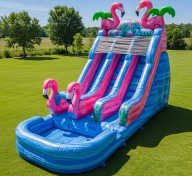 T8-8614 Flamingo Theme Inflatable Water Slide