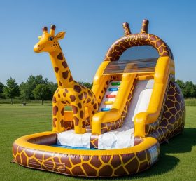 T8-8455 Giraffe Theme Inflatable Water Slide