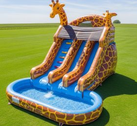 T8-8617 Giraffe Theme Inflatable Water Slide