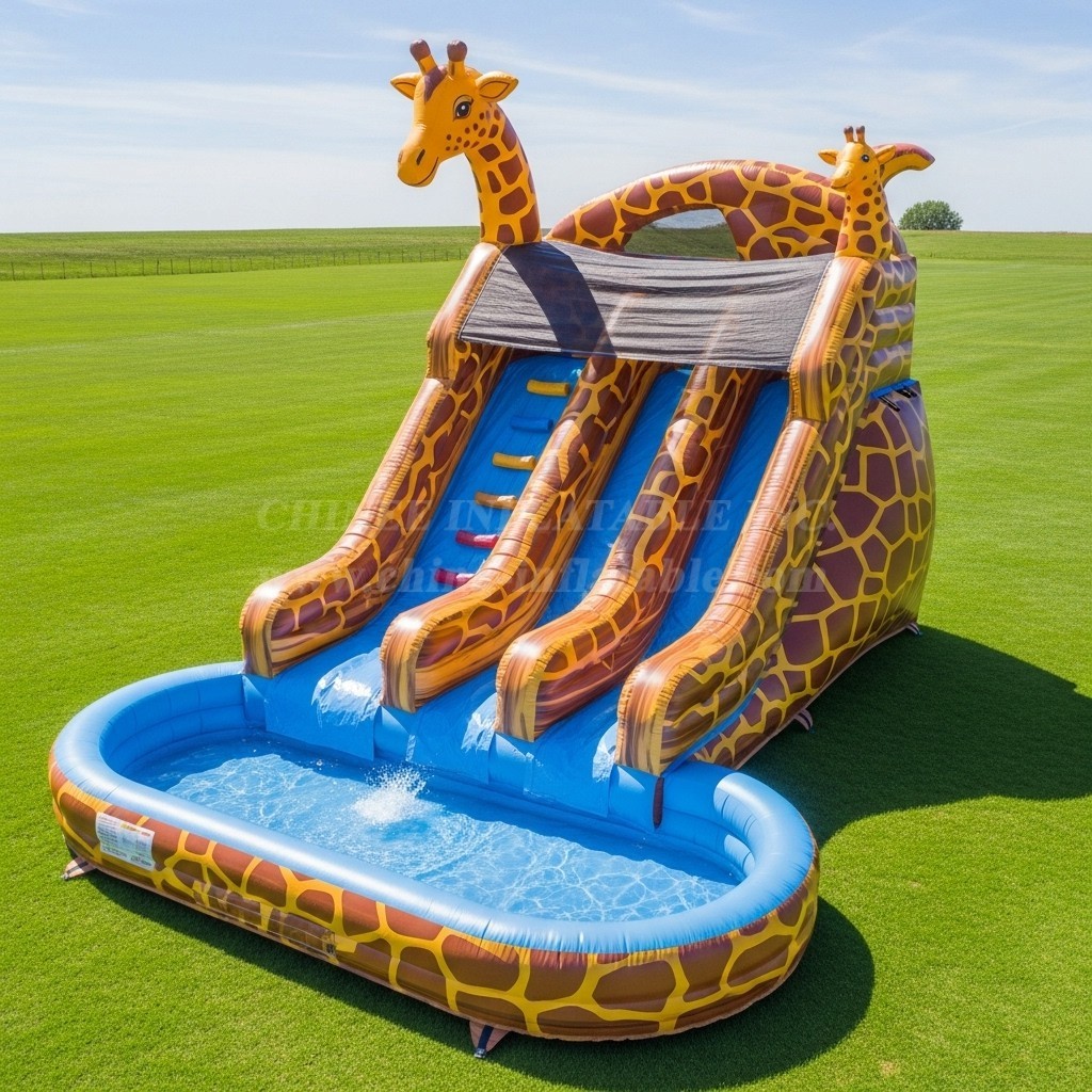 T8-8617 Giraffe Theme Inflatable Water Slide