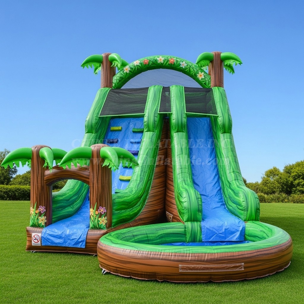 T8-8463 Jungle Theme Theme Inflatable Water Slide
