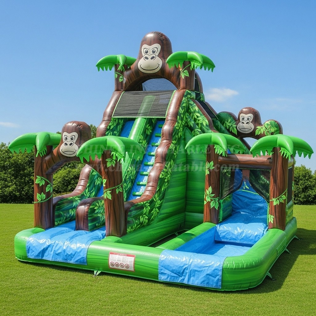 T8-8625 Jungle Theme Inflatable Water Slide