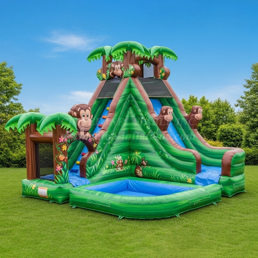 T8-8626 Jungle Theme Inflatable Water Slide