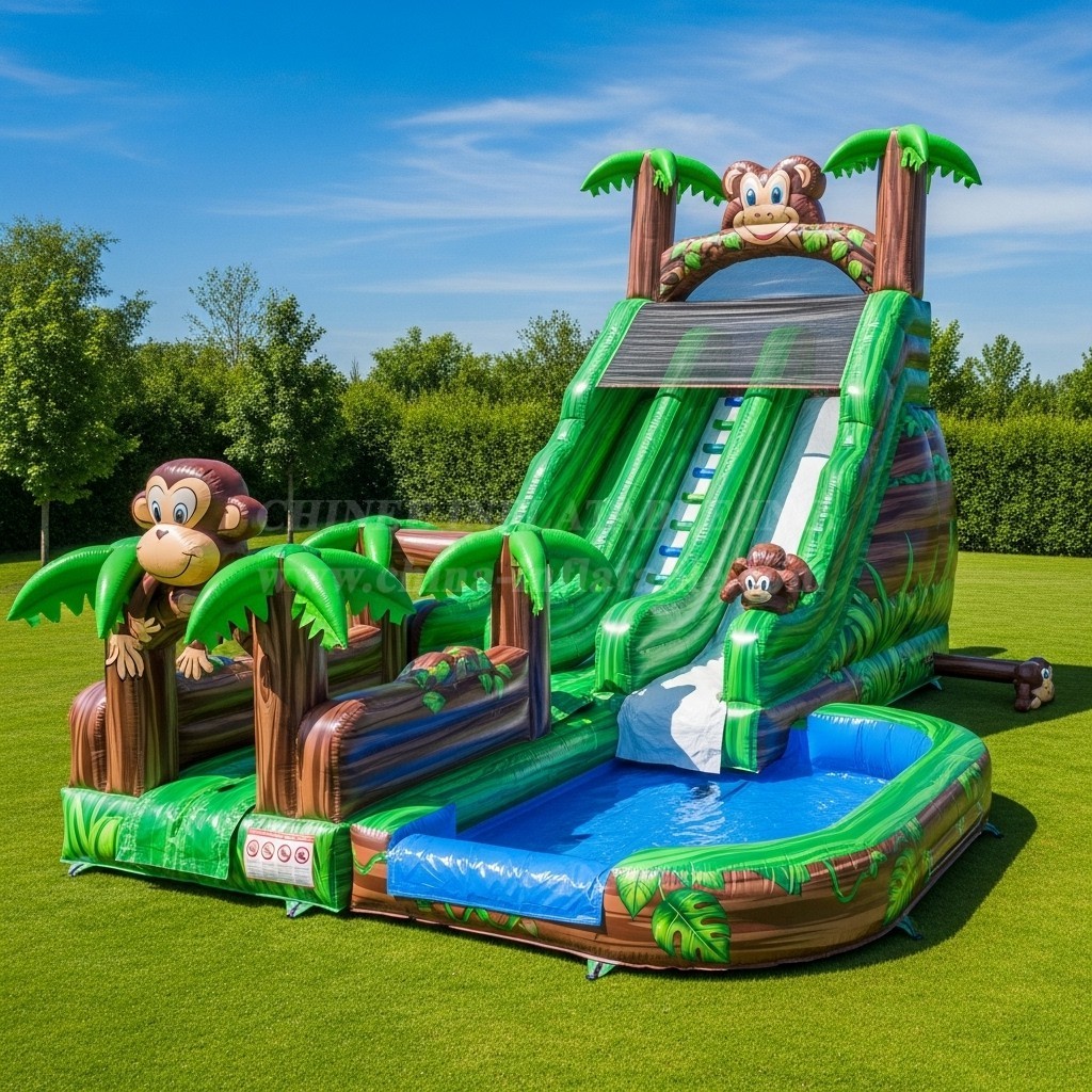 T8-8627 Jungle Theme Inflatable Water Slide