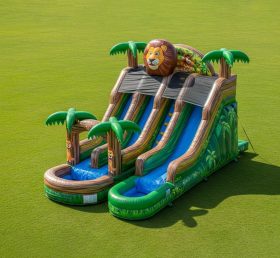 T8-8628 Jungle Theme Inflatable Water Slide