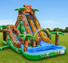 T8-8629 Jungle Theme Inflatable Water Slide