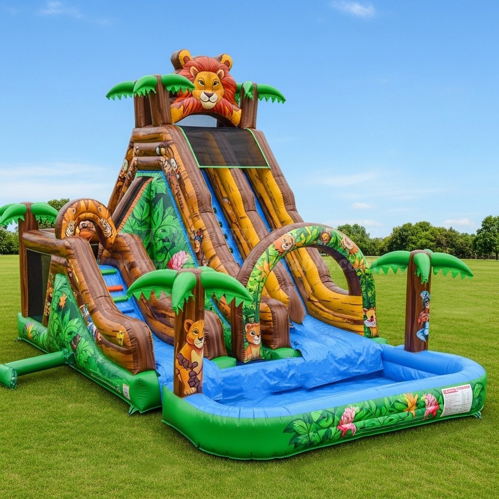 T8-8629 Jungle Theme Inflatable Water Slide