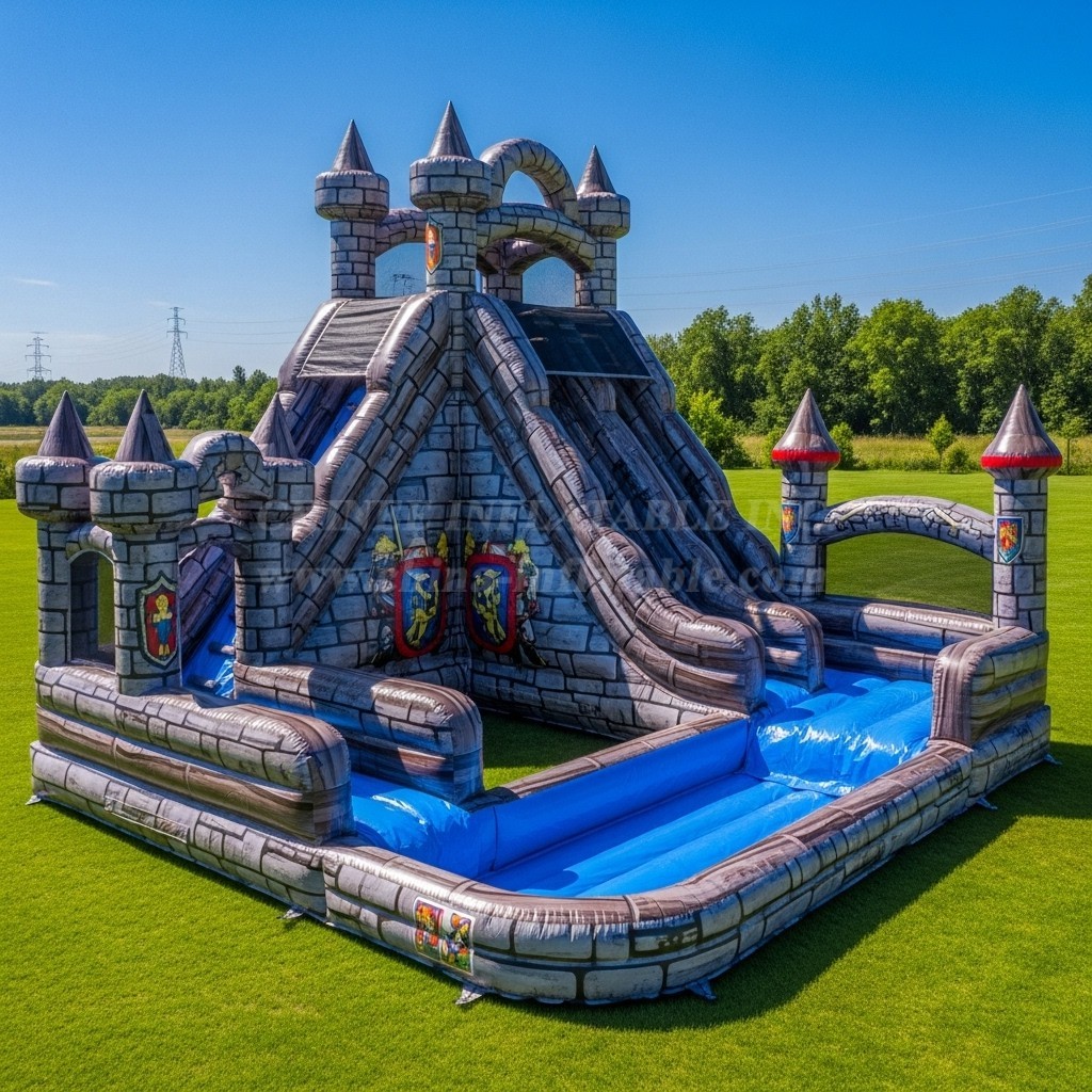 T8-8632 Knight Theme Inflatable Water Slide