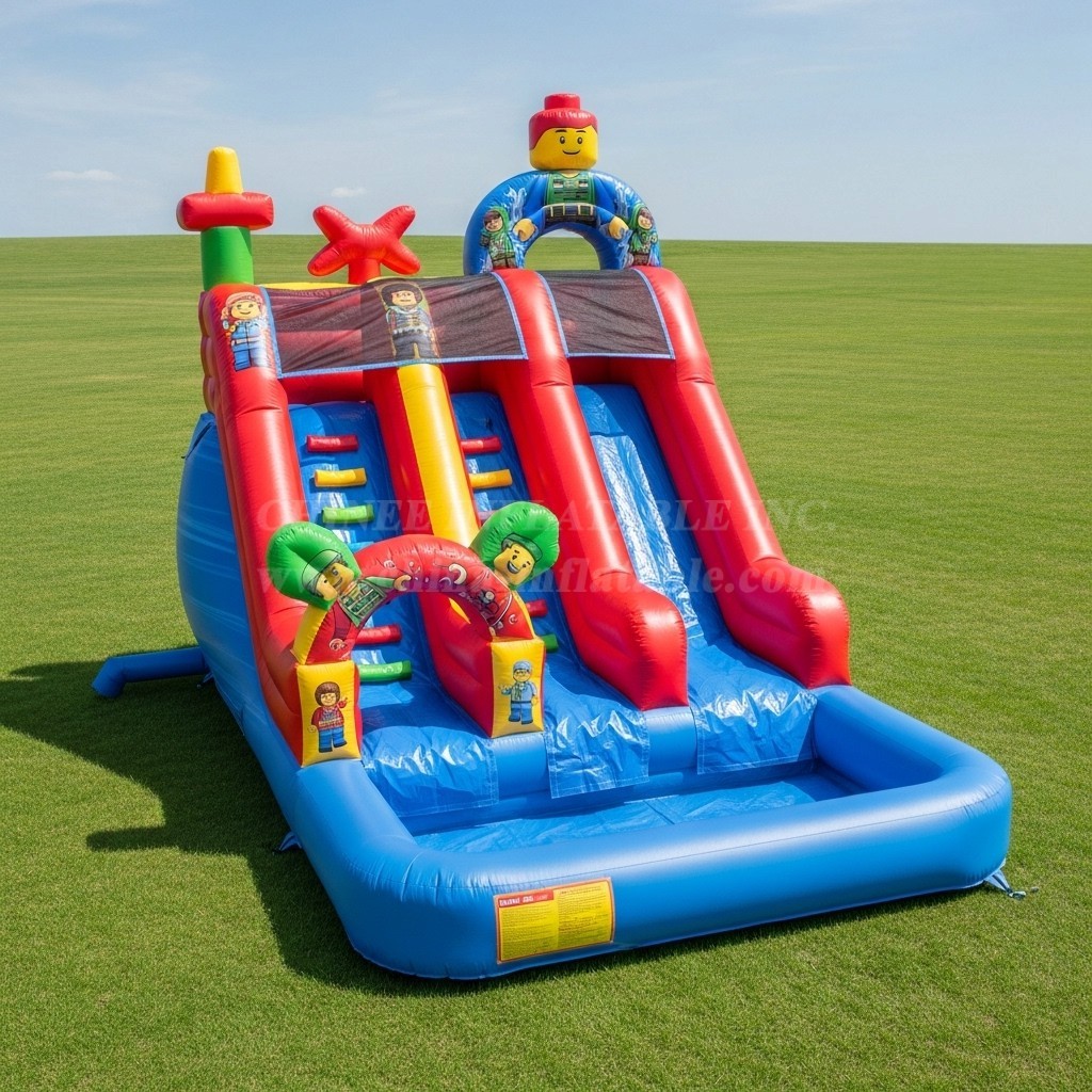T8-8465 Lego Theme Inflatable Water Slide