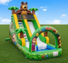 T8-8474 Masha And The Bear Theme Inflatable Water Slide