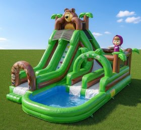 T8-8638 Masha And The Bear Theme Inflatable Water Slide