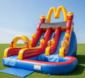T8-8477 Mcdonald Theme Inflatable Water Slide