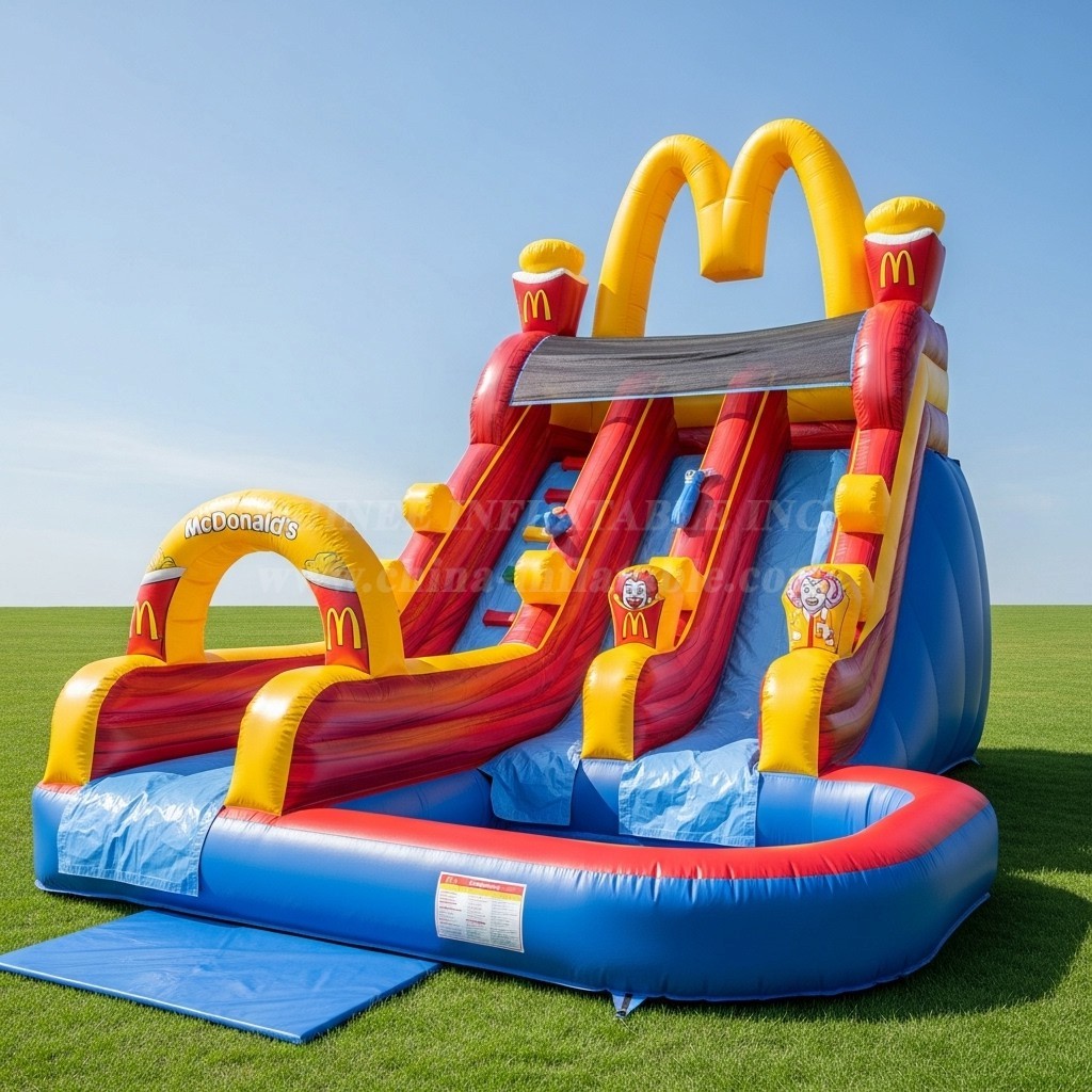 T8-8477 Mcdonald Theme Inflatable Water Slide
